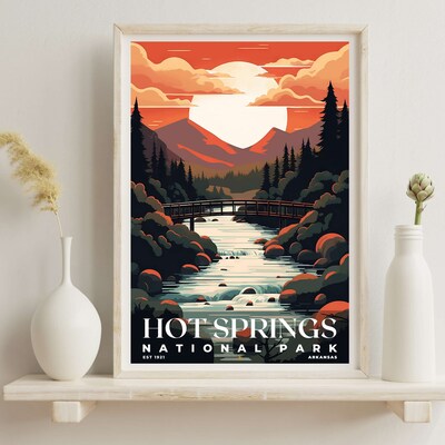 Hot Springs National Park Poster, Travel Art, Office Poster, Home Decor | S5 - image6